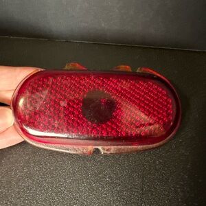 Vintage Glass Oval Red Tail Light Lens 1940s–50s‎ 4.5”x2.25”